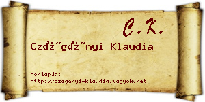 Czégényi Klaudia névjegykártya